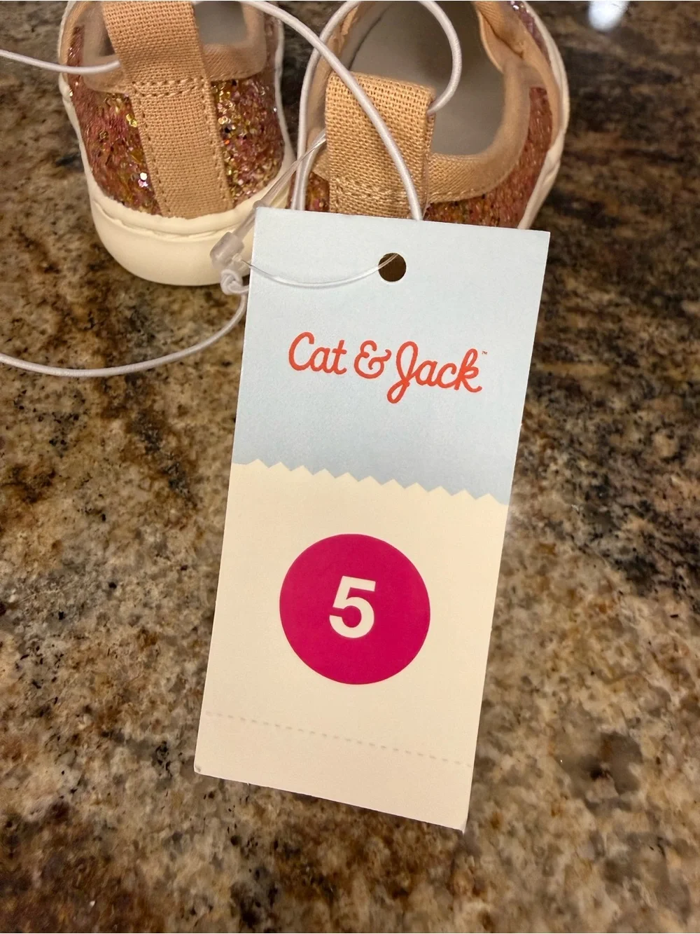 Cat & Jack Glitter Slip-On Shoes in Pink and Gold Tones